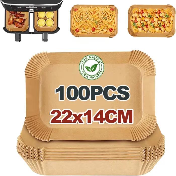 Papier de cuisson pour friteuse à Air Ninja Double pile XL SL400EU, AF400EU, AF300EU, 22x14cm, doublures en papier, accessoires sans huile
