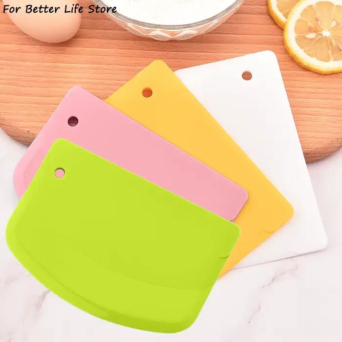 Spatule à crème à gâteau en plastique, 20G, 4 couleurs, couteau à pâte, coupe-beurre, grattoir de pâte, décoration, bord lisse uni, outils de cuisson, 1 pièce