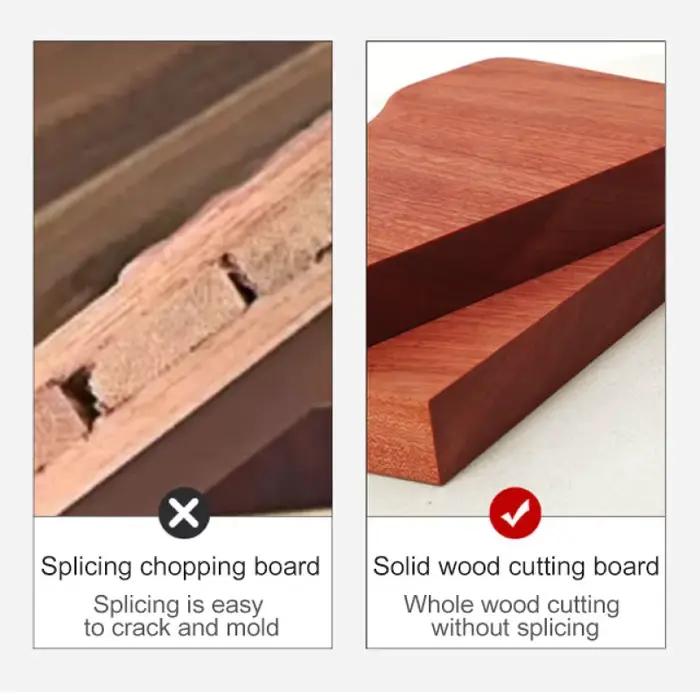 Planche à découper en bois entier antibactérienne pour cuisine et restaurant avec finition en ébène sans peinture pour tranchage durable et sans fissure