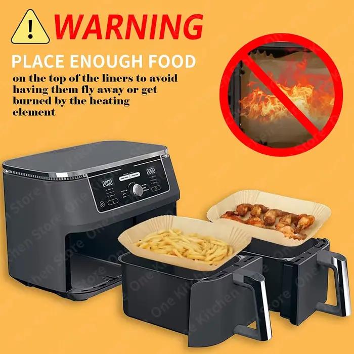 Papier de cuisson pour friteuse à Air Ninja Double pile XL SL400EU, AF400EU, AF300EU, 22x14cm, doublures en papier, accessoires sans huile