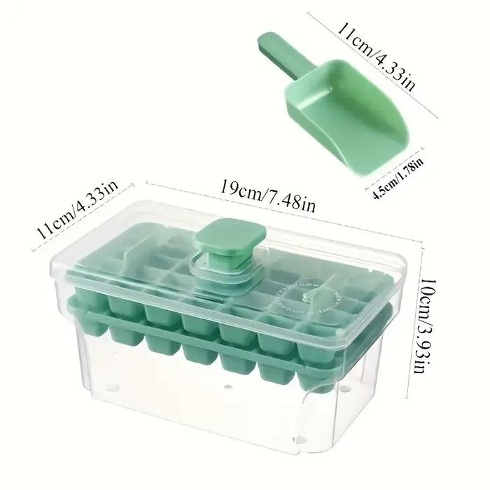 Plateau à glace pour congélateur avec couvercle et bac plateau à glaçons faisant 68 glaçons presse facile à libérer glace pour maison cuisine soirée cocktail café glacé