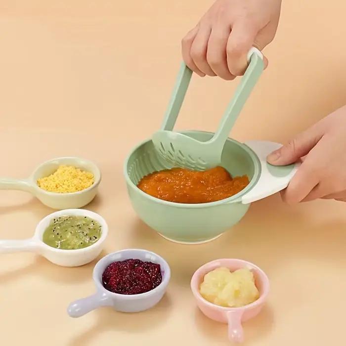 Ensemble de bols de broyage pour bébé 2 pièces broyeur bol manuel purée de fruits nourrissons premiers repas aliments solides tout-petits