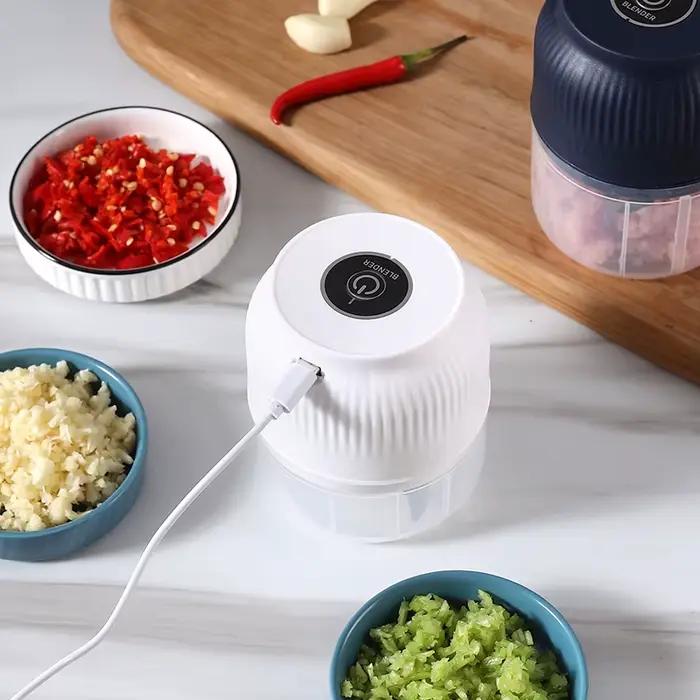 Hachoir électrique de cuisine portable hachoir à légumes presse-ail broyeur à viande minioutil multifonction pour cuisiniers expérimentés et débutants