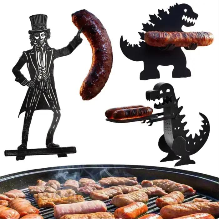 Outil de barbecue en acier robuste pour hot dogs amusants et résistant à la corrosion pour grillades en plein air et occasions spéciales