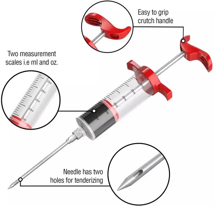 Injecteur de Marinade de Viande de 30ml Outil de Cuisine pour Saveurs Profondes et Plats Juteux Occasions Spéciales à Offrir