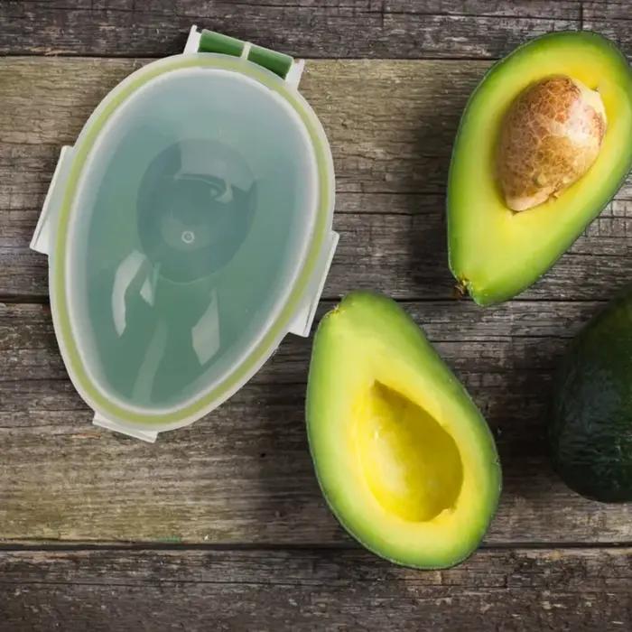 Boîte de rangement des aliments de cuisine, conteneur peu encombrant d'avocat, organisateur de légumes, conteneurs de fruits en plastique réutilisables, bac à légumes