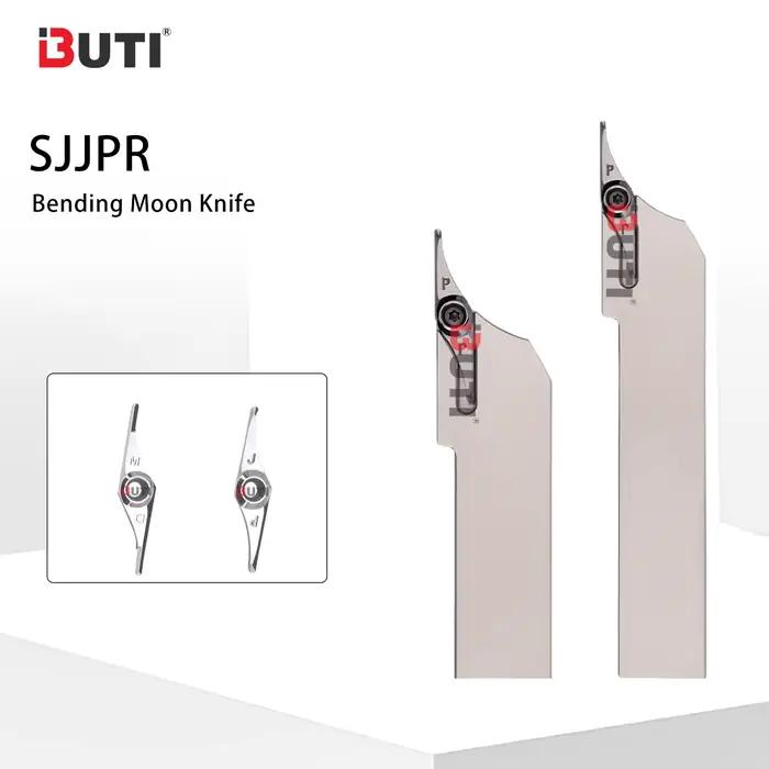Couteau à boule ronde en perles de bouddha, couteau en croissant pour le travail du bois, outils de tournage de cercle extérieur SJJPR, lames simples, support CNC à Double tranchant