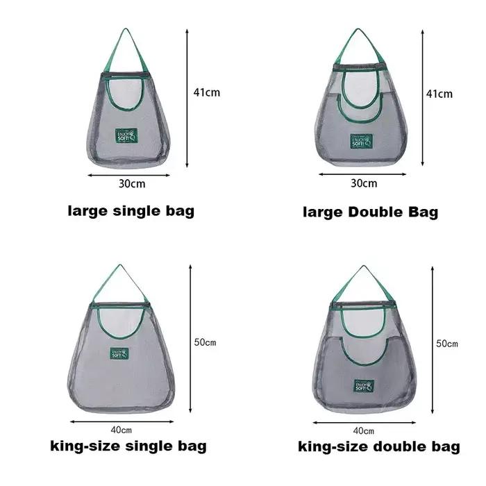 Sacs de rangement réutilisables, sac en maille suspendu de cuisine, filet de rangement de fruits et légumes pour la maison, pour gingembre, ail, pommes de terre, oignons