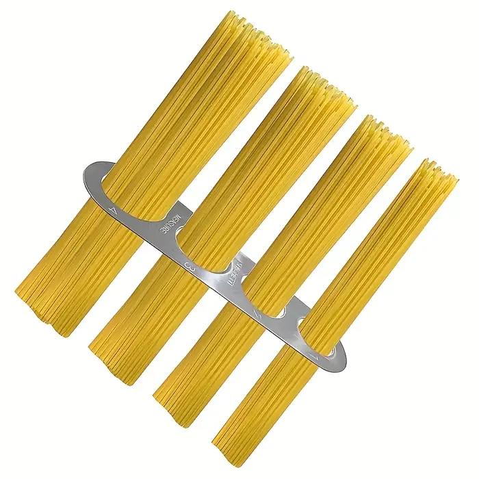 Outil de mesure de pâtes à 4 trous en acier inoxydable, échelle de mesure de pâtes, pâtes longues, outil de contrôle de portions de nouilles larges, accessoire de cuisine