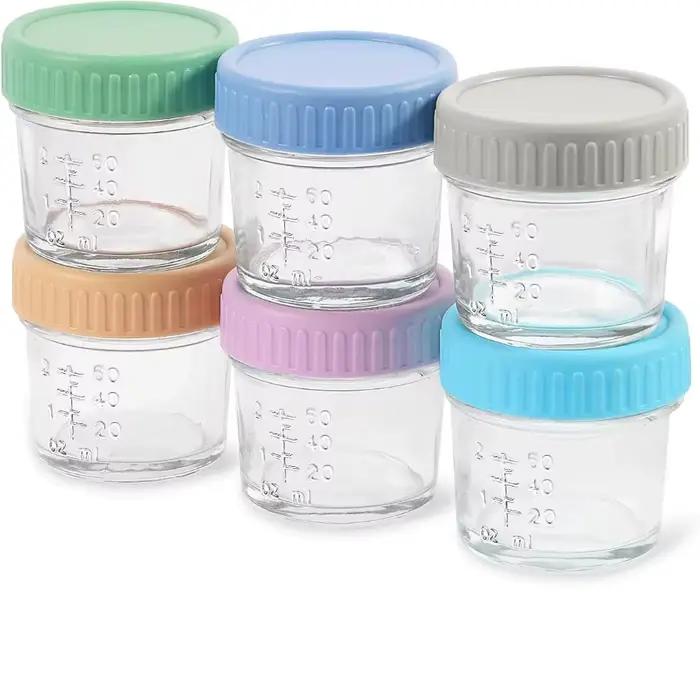 Pots Mason en verre réutilisables pour bébés avec échelle graduée contenant hermétique anti-fuite pour purées sauces confitures