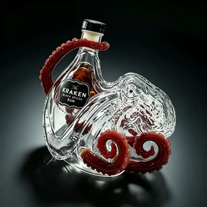 Nouvelle carafe à rhum épicé en forme de pieuvre rouge