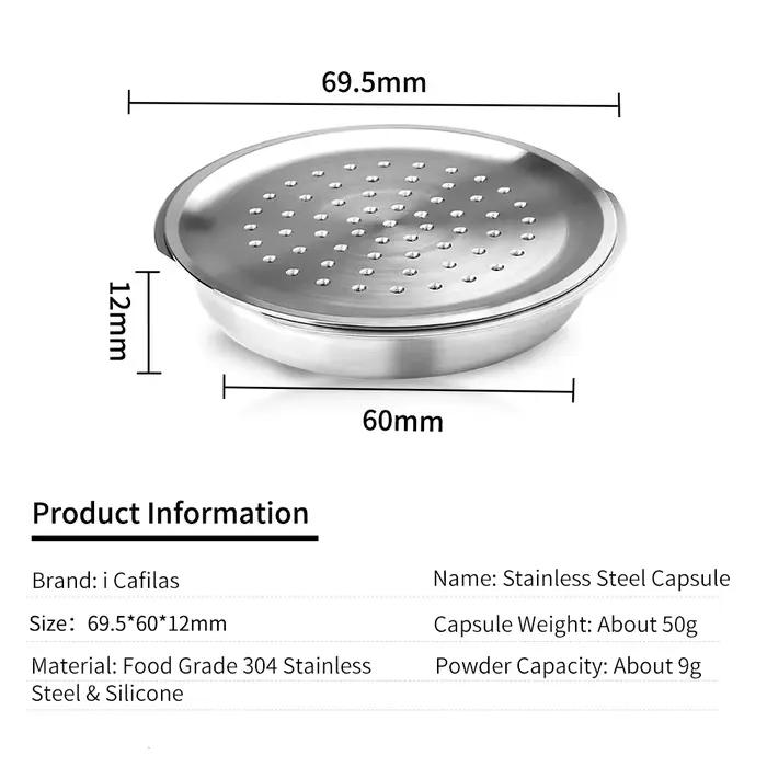 Capsules de café en acier inoxydable pour machines