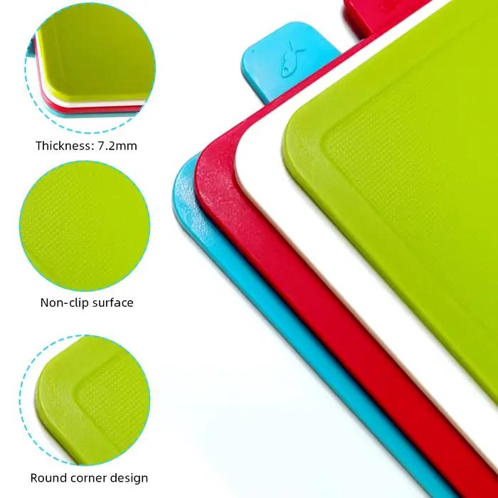 Planches à découper avec support, ensembles de 4 pièces pour la cuisine, bloc à découper en plastique Anti-bactérien, lavable au lave-vaisselle, noël