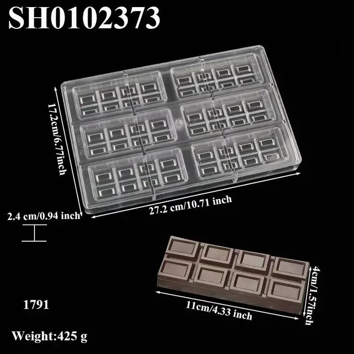 Moule à chocolat en Polycarbonate dur, facile à démouler, pour bonbons, bloc de chocolat, fabrication d'ustensiles de cuisine, outils de bonbons