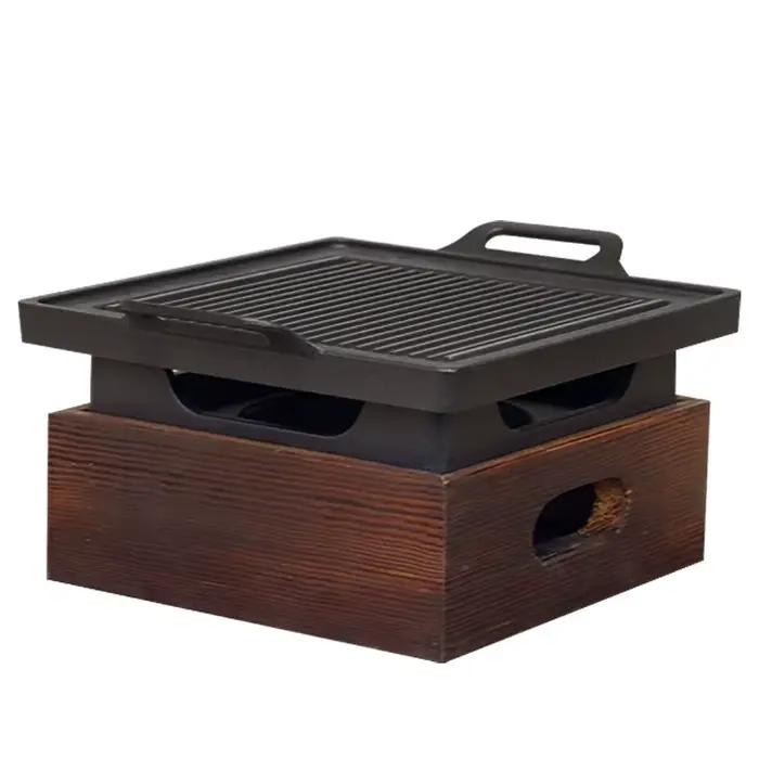 Grill de Barbecue Portable sans fumée, coréen et japonais, four à charbon de bois, poêle à alcool, outils de cuisine antiadhésifs ménagers