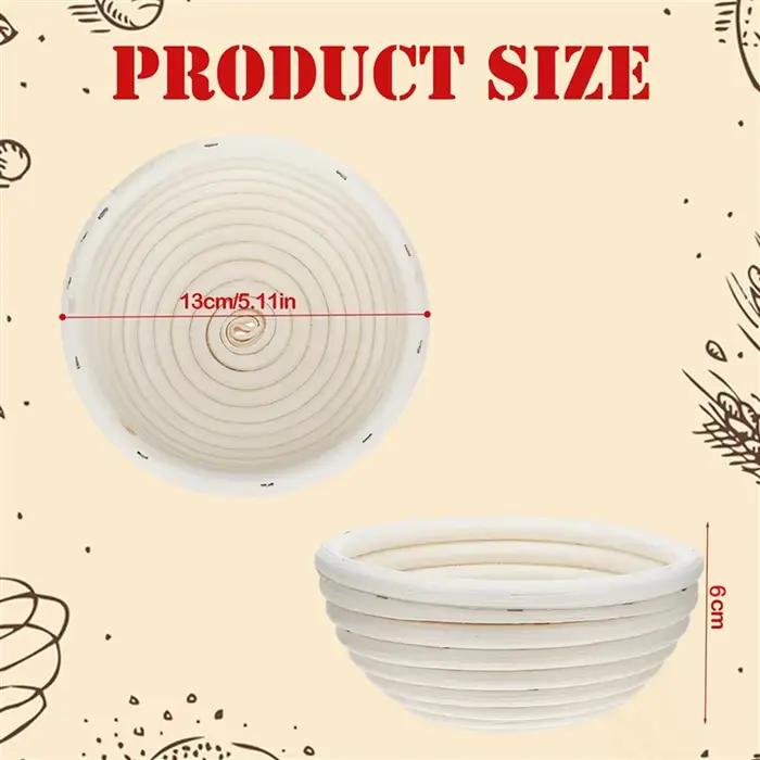 VELIF-12Pcs 5 pouces Banneton panier d'épreuve de pain pâte ronde anti- levain bols d'épreuve de pâte avec doublure amovible