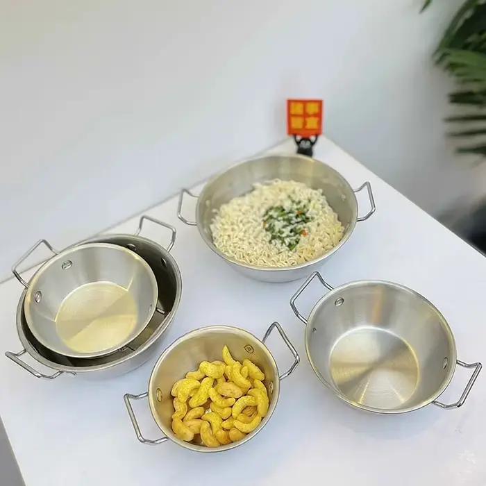 Pot de riz pour fruits de mer en acier inoxydable Home Chef, poêle à Paella, casserole et assiette à collation pour une cuisine