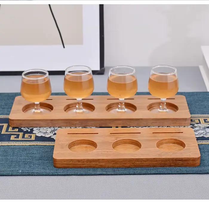 Escalette de service en bambou pour dégustation de bière et scotch occasion spéciale bar brasserie cadeau