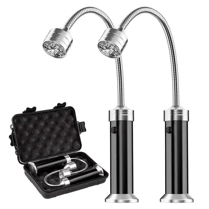 Lampe de gril – Accessoires de barbecue pour l'extérieur avec base magnétique, col flexible à 360 degrés, résistant à l'eau et à la chaleur, aucune batterie incluse