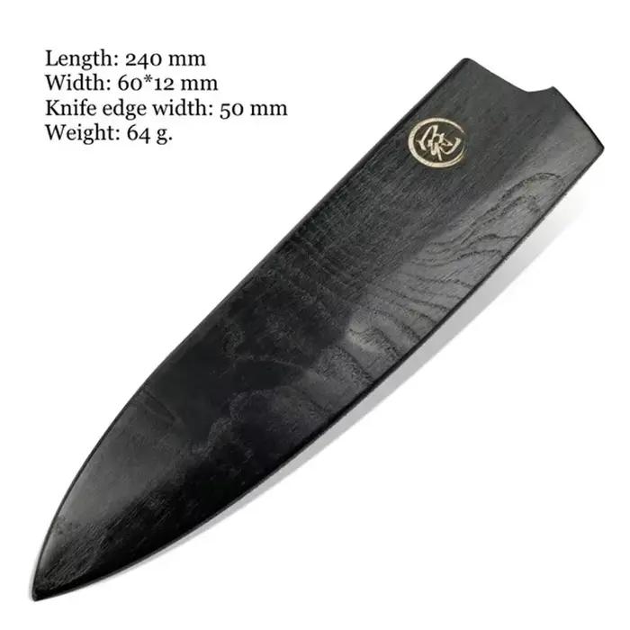 Étui en bois massif pour couteau de chef, protection de lame de cuisine, multi-tailles, portable, étui pour couteau japonais, utilisation domestique et extérieure