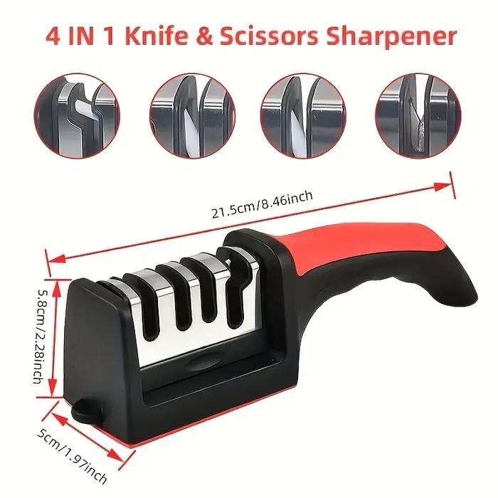 Aiguiseur de couteaux et ciseaux à 4 segments