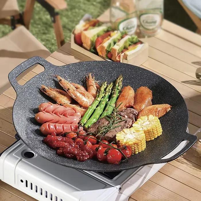 Plaque de cuisson BBQ antiadhésive en fonte intégrée
