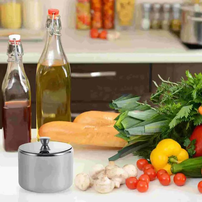 Sucrier de céréales en acier inoxydable, shaker d'assaisonnement avec couvercle, récipient de cuisine, bocaux