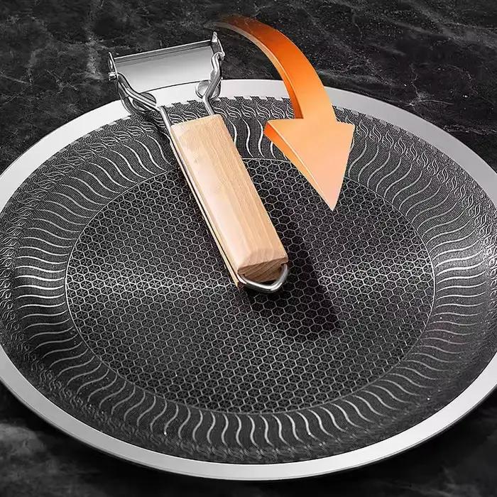 Plaque de cuisson ronde en acier inoxydable