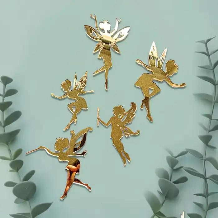 Ensemble de 5 décorations de gâteau féerique enchantée – Décoration acrylique princesse fantaisiste pour mariages magiques, anniversaires de rêve et printemps