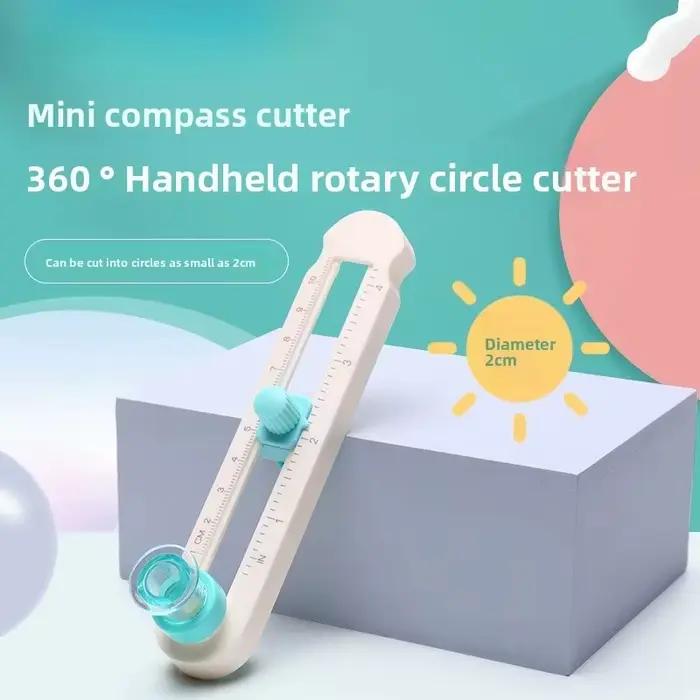 Multifonctionnel 360 °   Machine de découpe circulaire rotative portative avec bouton réglable, fournitures de bureau et scolaires, outils de bricolage faits à la main