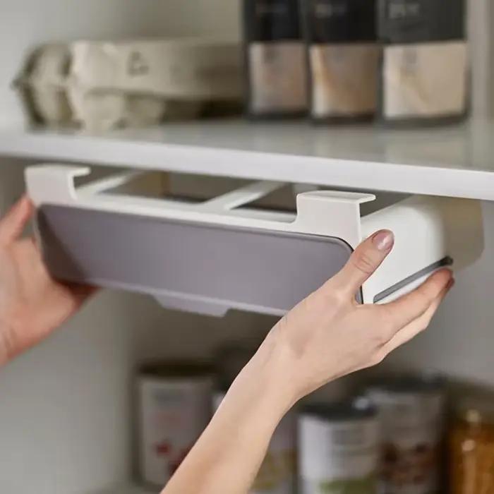 Support de rangement de bouteilles d'assaisonnement de cuisine, étagère à épices auto-adhésive murale sous étagère, organisateur d'épices, support de rangement de cuisine