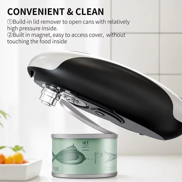 Ouvre-boîte électrique automatique Compact, outil de cuisine Portable à une touche pour pot et bouteille, rangement facile, ouvre-boîte Rechargeable