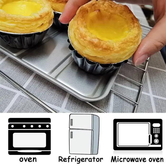 Mini Moules à Tarte Aux Œufs En Acier Au Carbones Antiadhésifs Cannelés Pour Tartes Muffins Cupcakes Desserts Occasions Spéciales