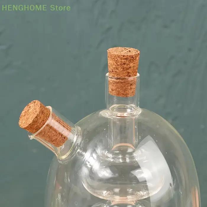 Bouteille en verre scellée à double couche, huile aissce, vinaigre, condiments, stockage de cuisine, bocaux HI, outils de cuisine, 2 en 1, 1 pièce