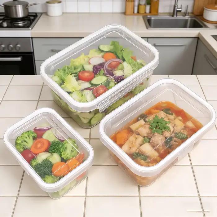 Boîte de rangement transparente pour conservation de la fraîcheur, boîtes de scellage des aliments pour réfrigérateur avec couvercles, conteneur organisateur de grande capacité pour pique-nique de voy