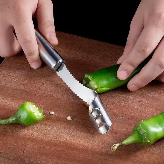 Dissolvant de noyau de piment pratique en acier inoxydable