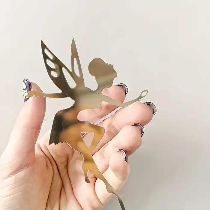 Ensemble de 5 décorations de gâteau féerique enchantée – Décoration acrylique princesse fantaisiste pour mariages magiques, anniversaires de rêve et printemps