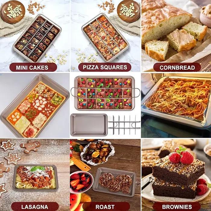 18 moules carrés prédécoupés pour brownies