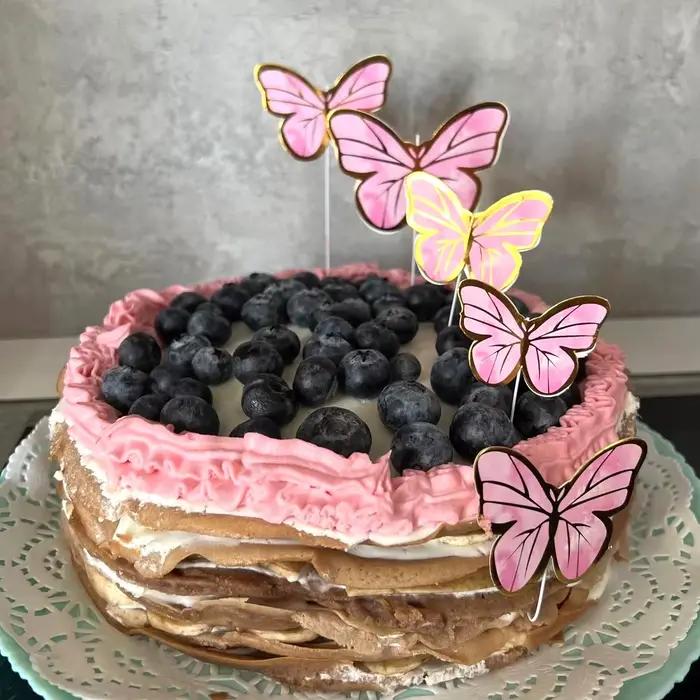Décoration de gâteau papillon violet rose, décoration de gâteau joyeux anniversaire, mariage, fête d'anniversaire, Dessert, pâtisserie