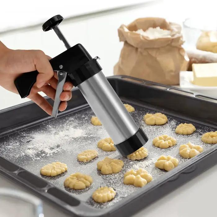 Kit de pistolet à biscuits manuel en acier inoxydable