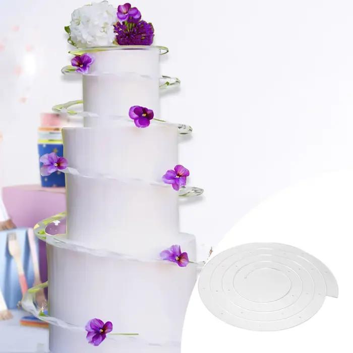 Acrylique spirale décoration de gâteau accessoire beaux accessoires créatifs réutilisables bricolage artisanat pour fournitures de fête Festive douche nuptiale