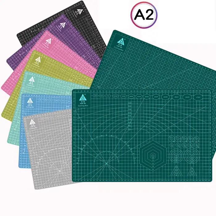 Planche à découper A2 60x45cm, ligne de grille, planche à découper auto-cicatrisante, carte artisanale multicolore Double face, tampon de découpe manuel de bureau