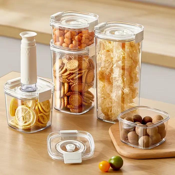 Réservoir scellé sous vide pour grains de café, pot sous vide pour céréales de cuisine, récipient hermétique, boîte scellée étanche à l'humidité pour le thé