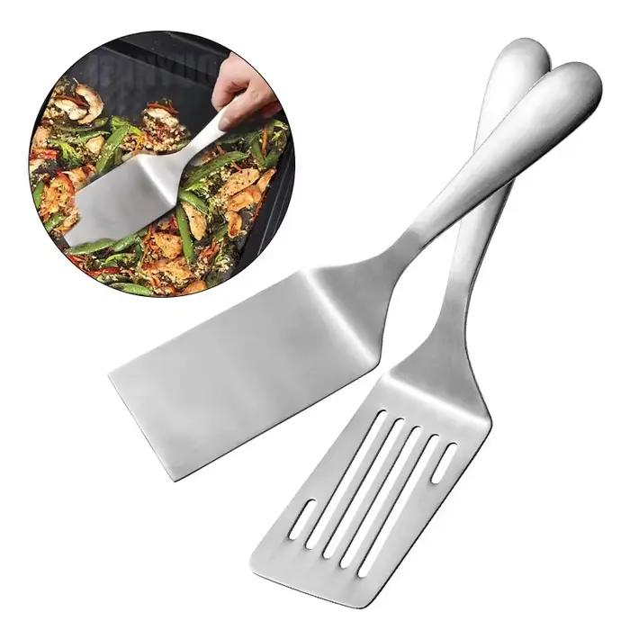 Spatule de cuisine en acier inoxydable, spatule de barbecue, spatule à hamburger, ustensiles de cuisson