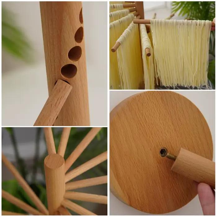 Support de séchage de pâtes pliable, support à Spaghetti en bois, avec 16 tiges de Suspension, cintre de nouilles fraîches faites maison pour la cuisine, 1 pièce