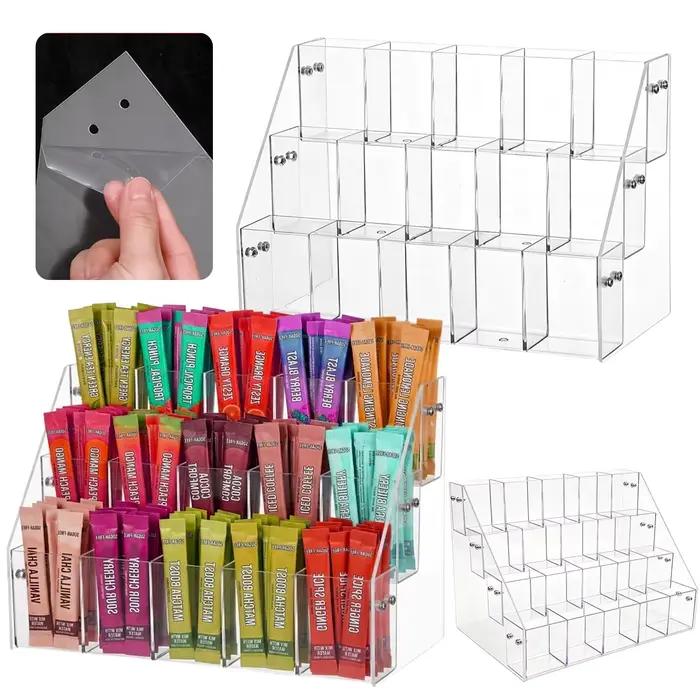 Boîte de rangement à plusieurs niveaux de grande capacité |   Organisateur en acrylique facile à assembler pour garde-manger, thé et fournitures de bureau