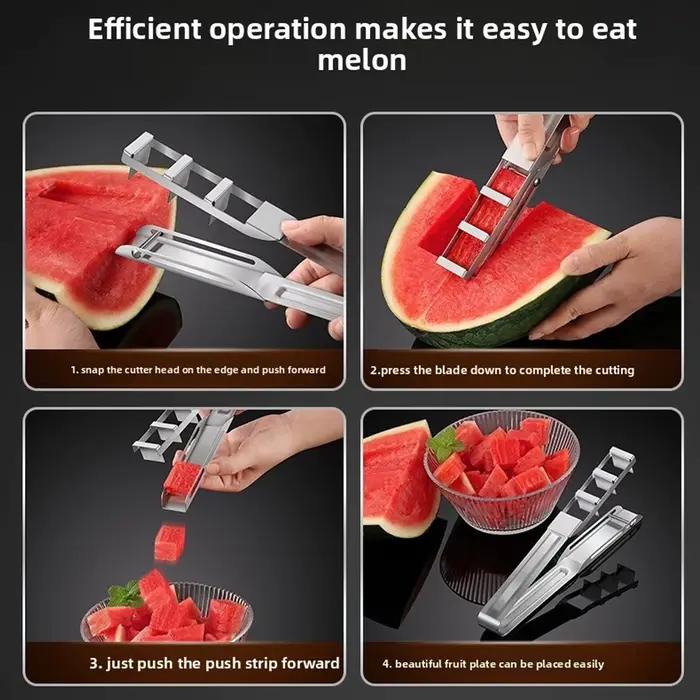 Coupe-fruits Cube de Melon coupe-melon coupe-pastèque grille antidérapante multifonctionnel détachable