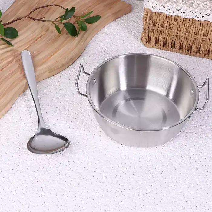 Pot de riz pour fruits de mer en acier inoxydable Home Chef, poêle à Paella, casserole et assiette à collation pour une cuisine
