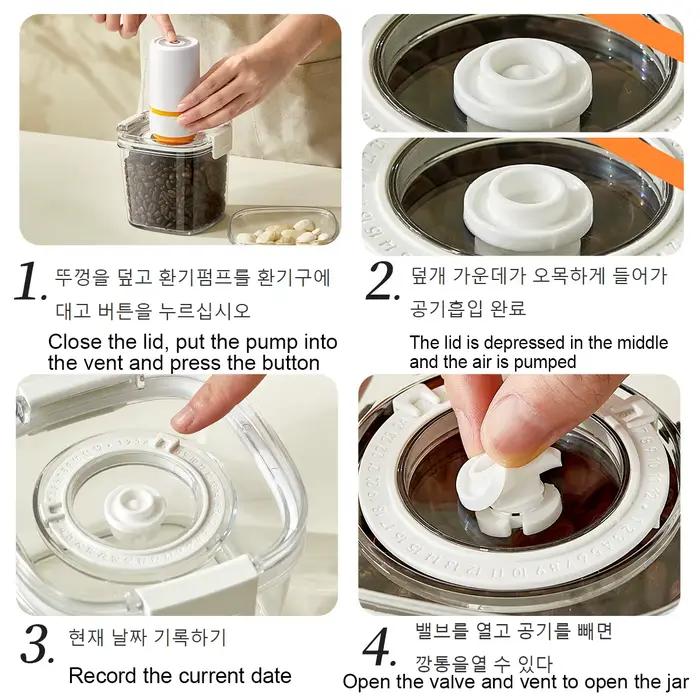 Réservoir scellé sous vide pour grains de café, pot sous vide pour céréales de cuisine, récipient hermétique, boîte scellée étanche à l'humidité pour le thé