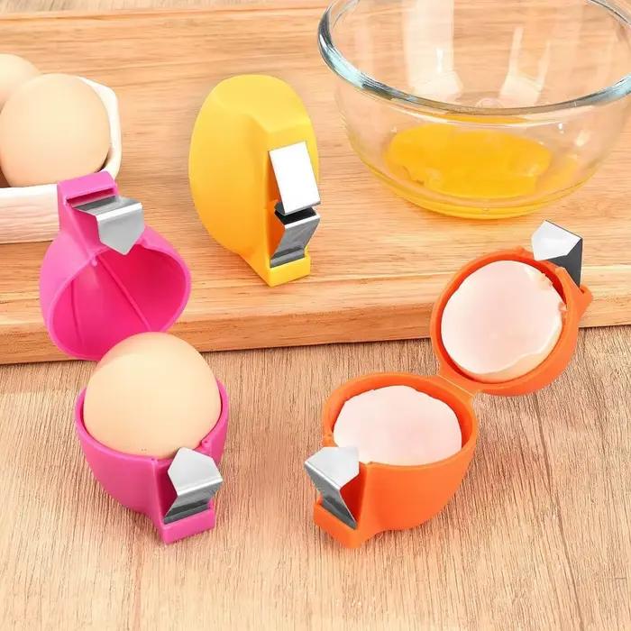 Nouvel ouvre-coquille d'œuf portatif en acier inoxydable PP, éplucheur d'œufs créatif, ouverture de coquille d'œuf pour œufs crus